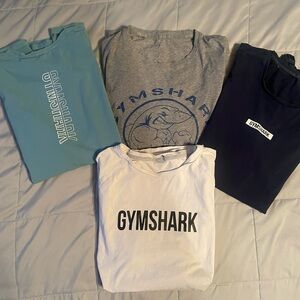 Gymshark T-Shirt Bundle - Blue, Gray, White, and Black